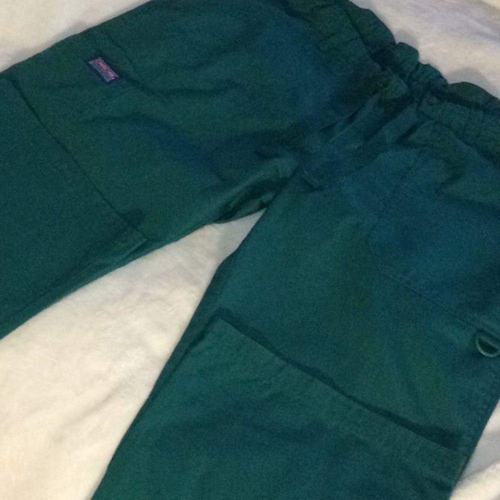 Cherokee Cargo Scrub Pants Royal or Green Small - Picture 6 of 7